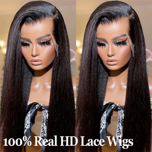  HD Lace Kinky Straight 13x4 Lace Front Wigs（Full Frontal） | Human Hair Wig | Lace Front